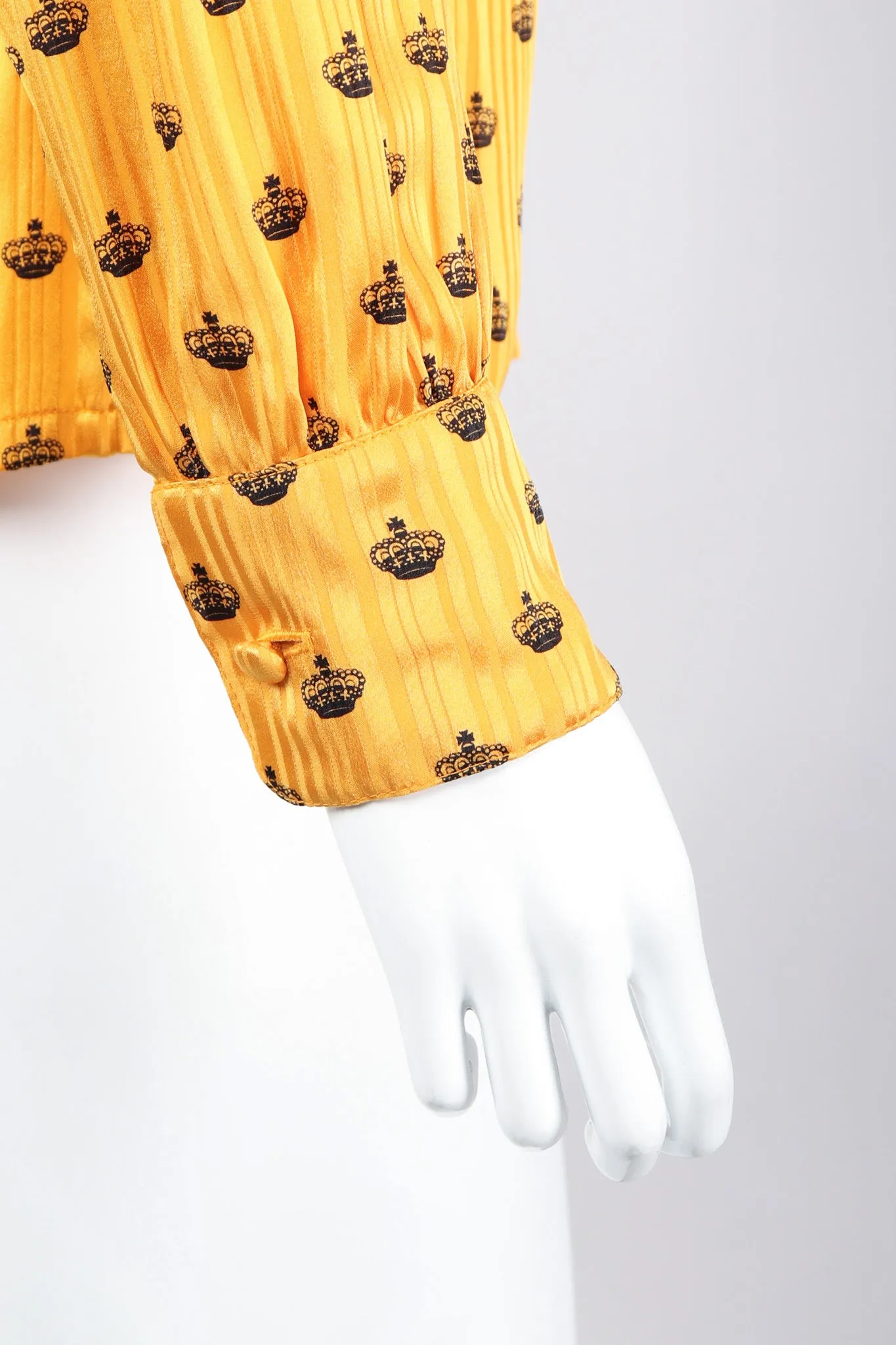 Gold Crown Silk Bow Blouse