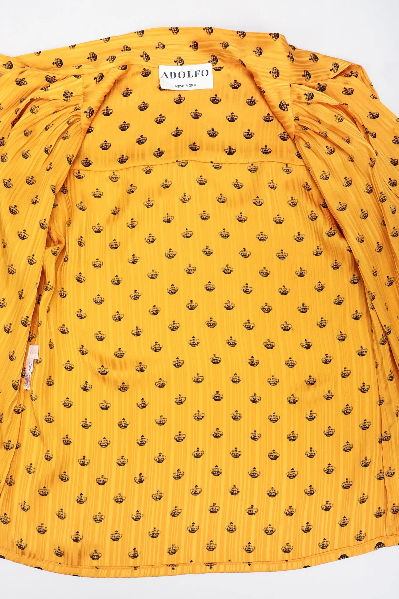 Gold Crown Silk Bow Blouse