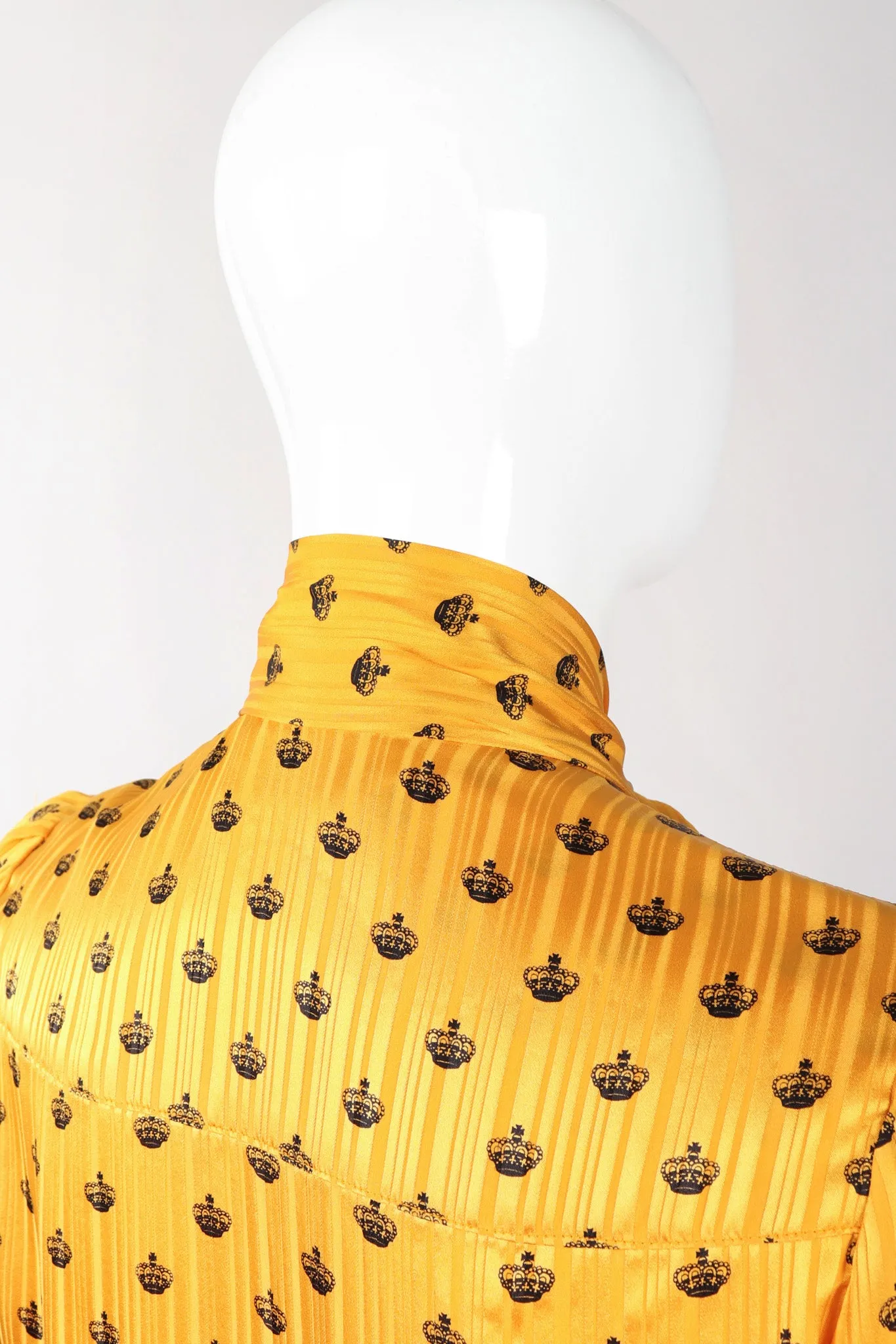 Gold Crown Silk Bow Blouse