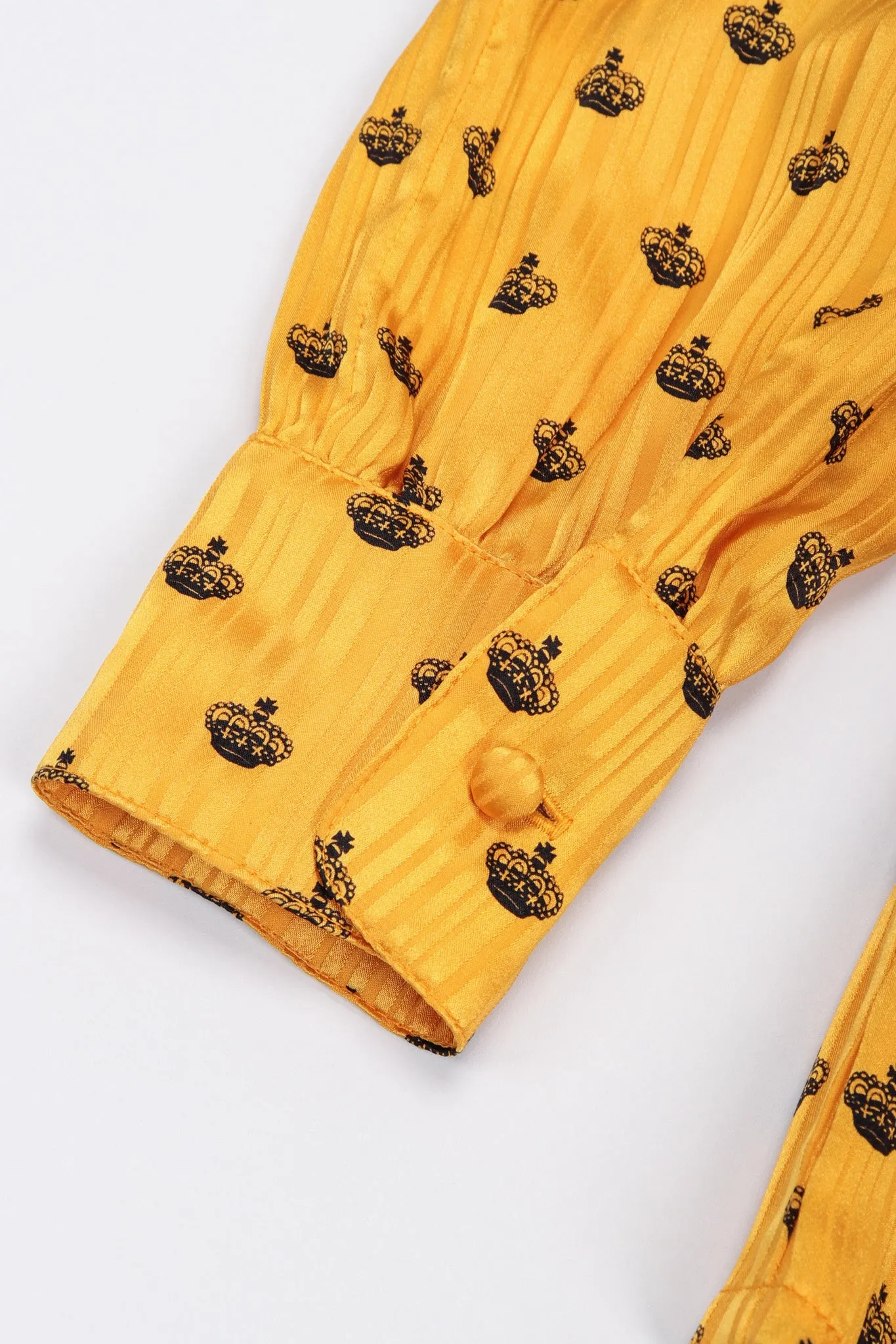 Gold Crown Silk Bow Blouse