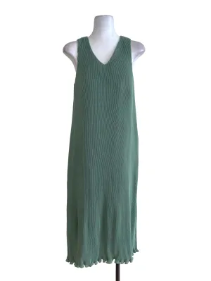 Green Pleated Shift Dress