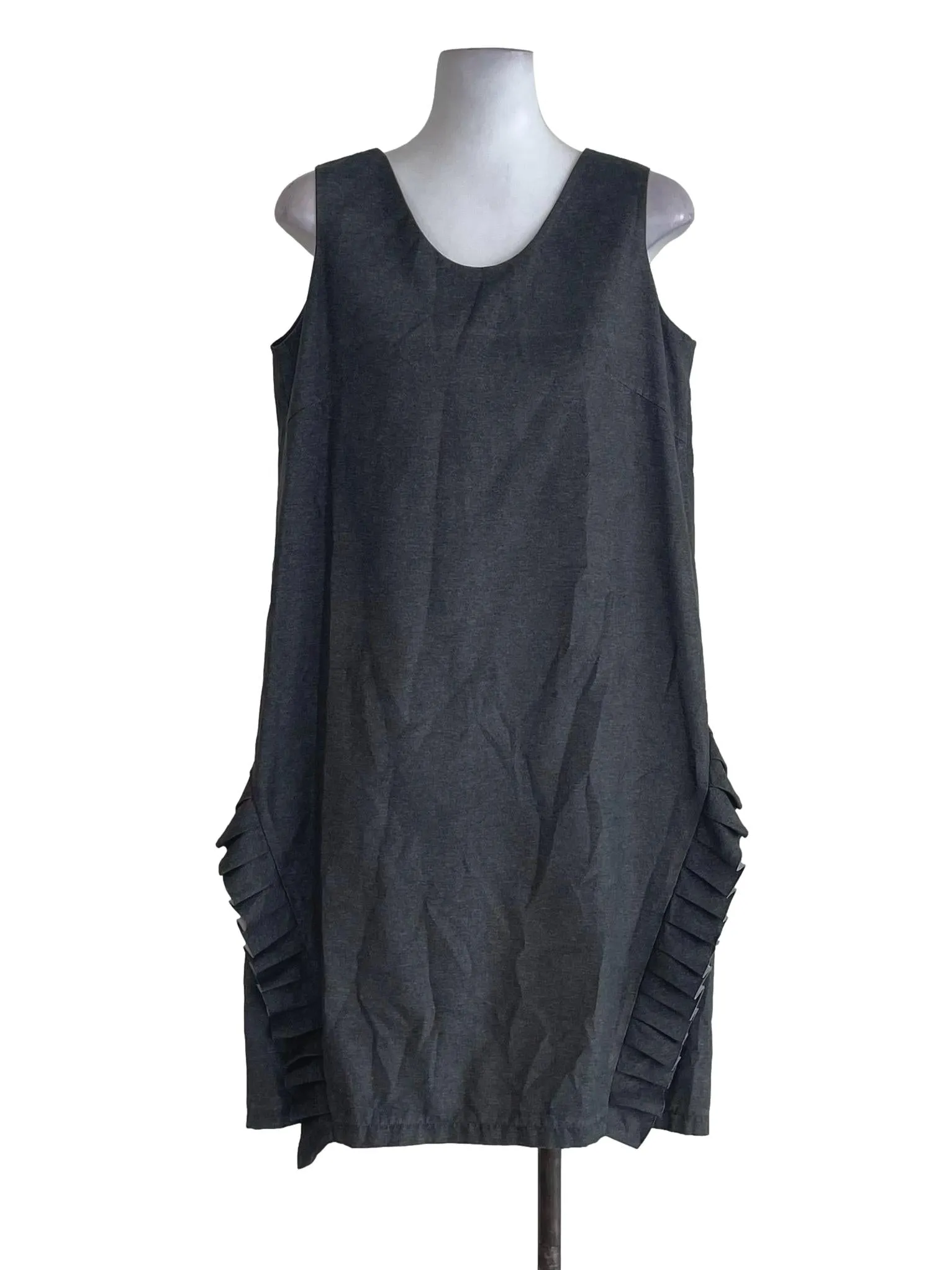 Grey Ruffle Shift Dress