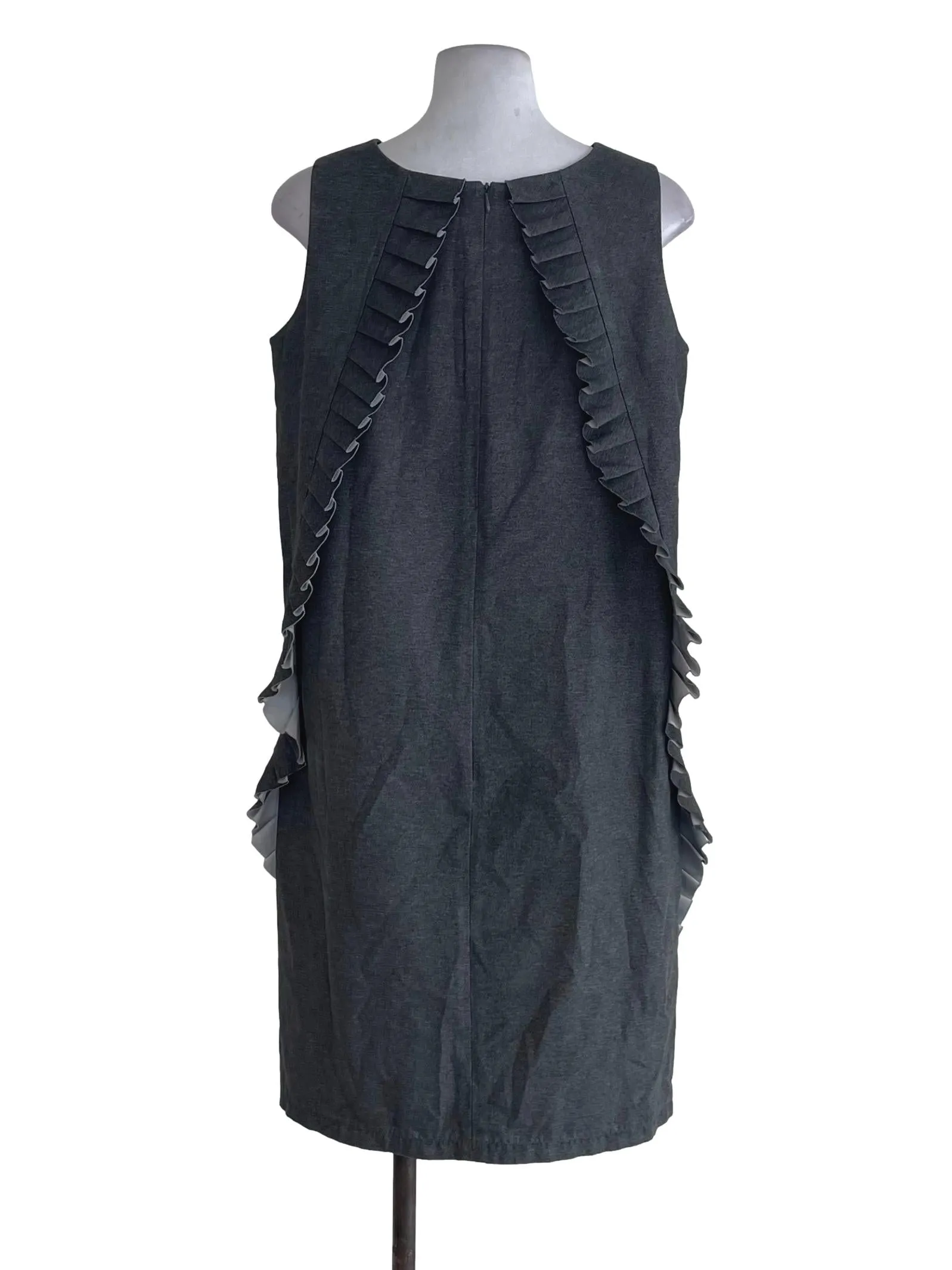 Grey Ruffle Shift Dress