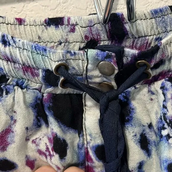 GREYLIN Purple Black and White Watercolor Button Up Maxi Skirt, Size XS