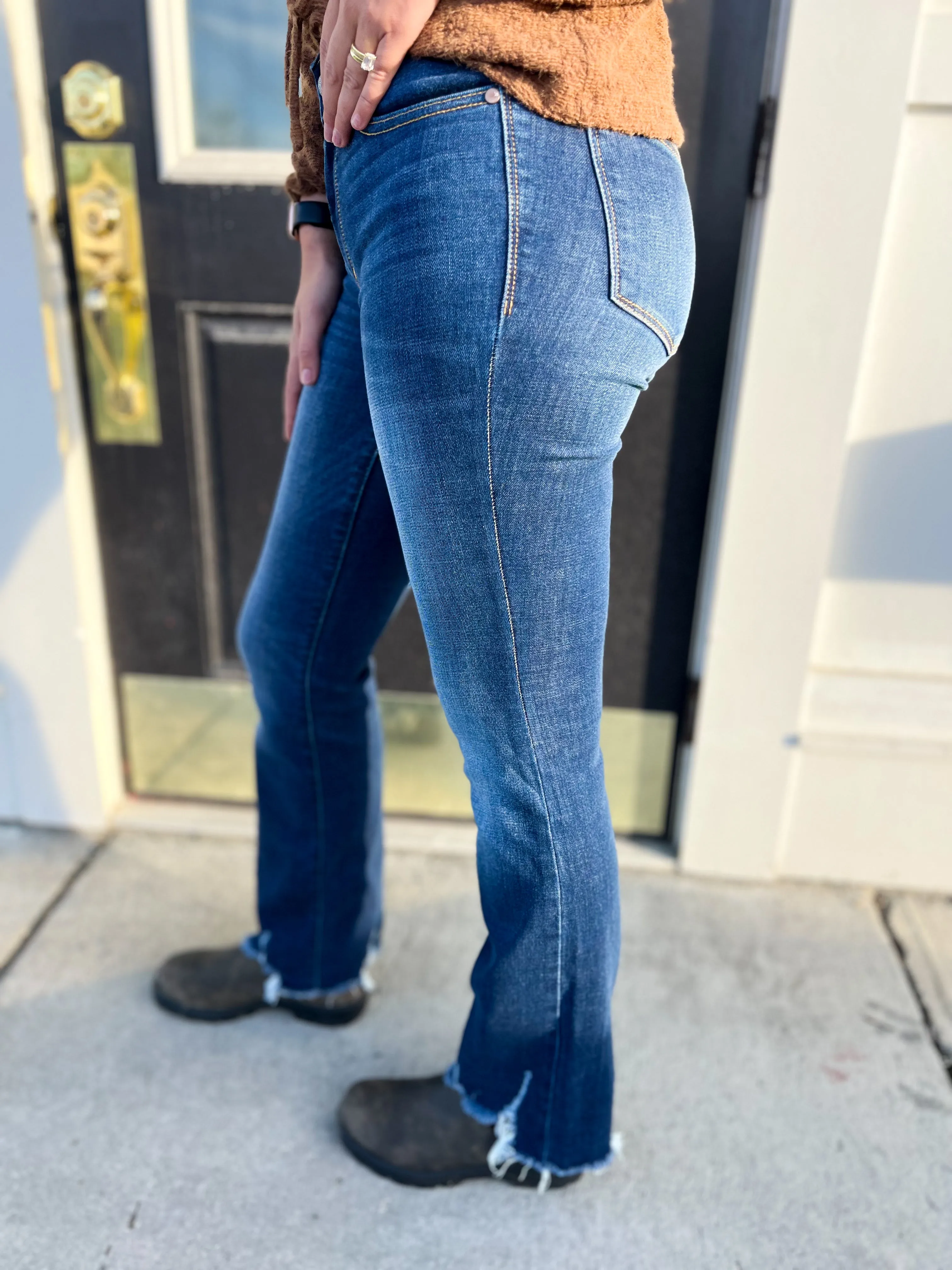Hailey Mid Rise Non-Distressed Hem Bootcut