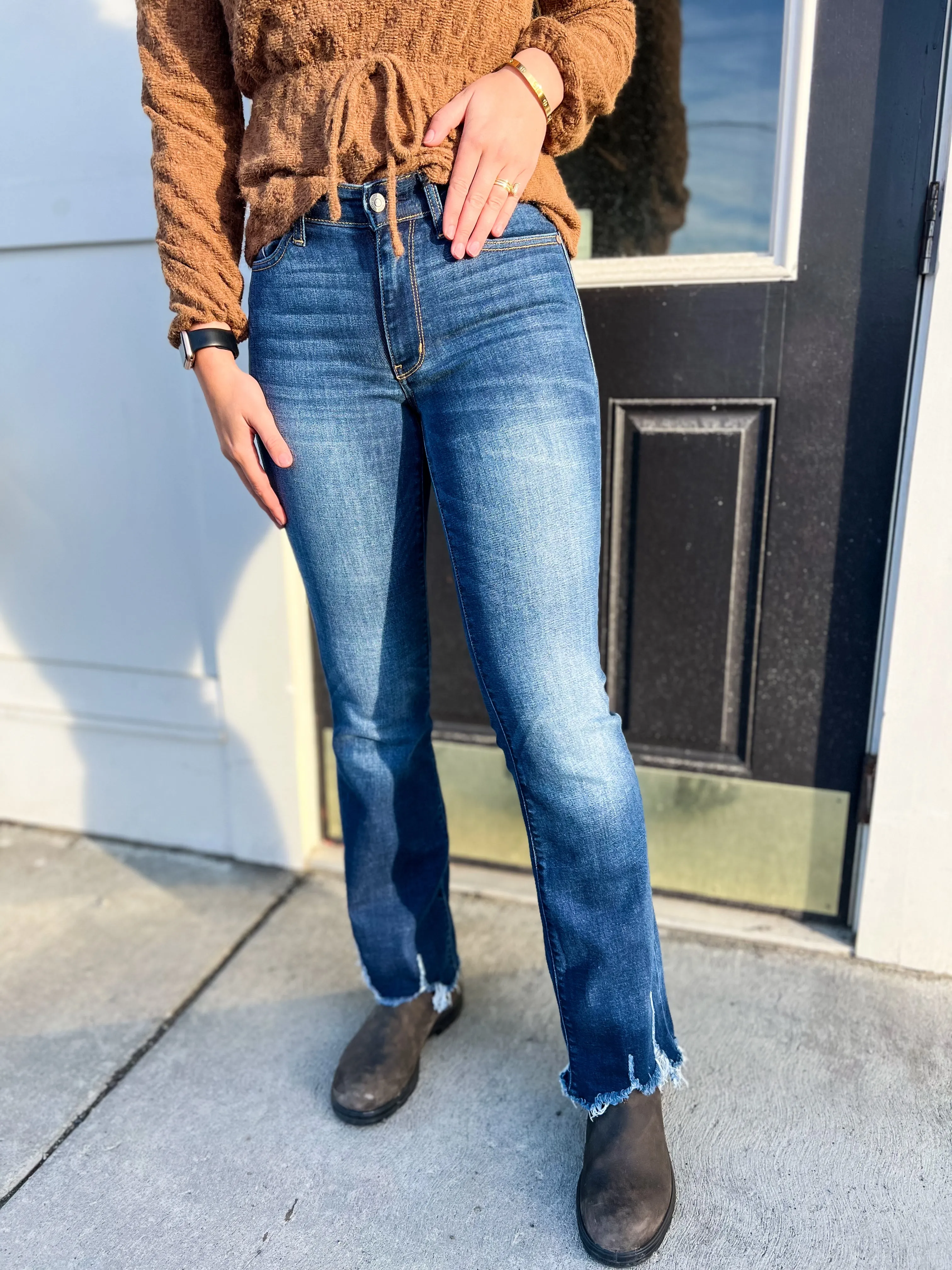 Hailey Mid Rise Non-Distressed Hem Bootcut