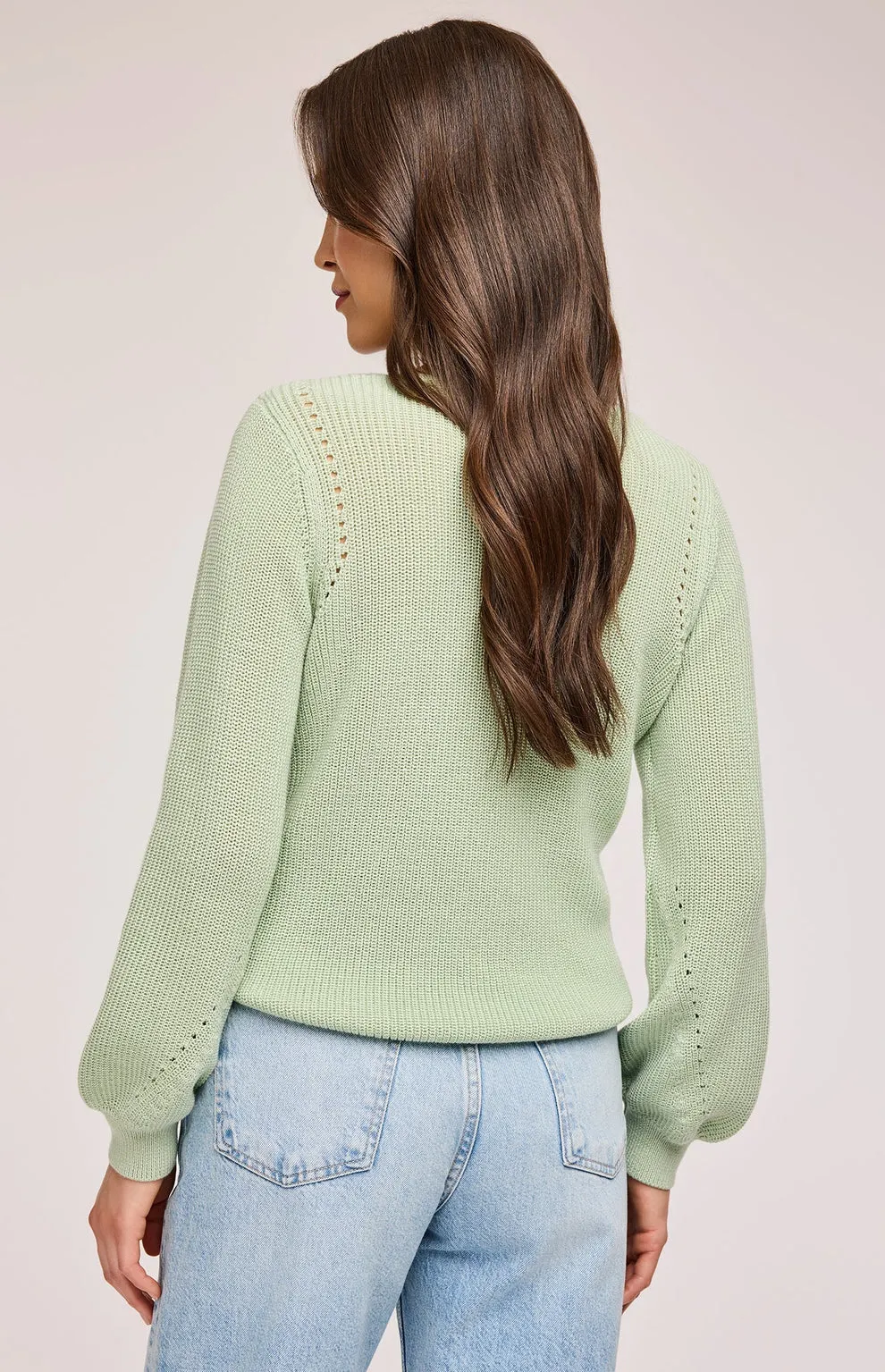 HAILEY V-NECK SWEATER - CACTUS