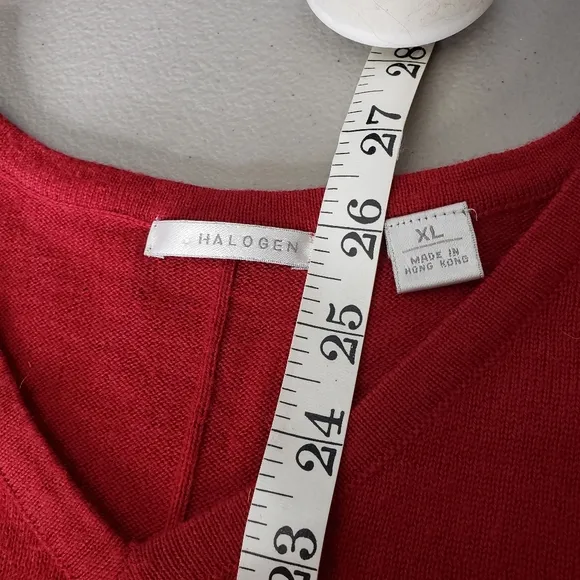 Halogen Merino Wool Blend V-neck Holiday Gorp Solid Color Nordstrom Sweater XL
