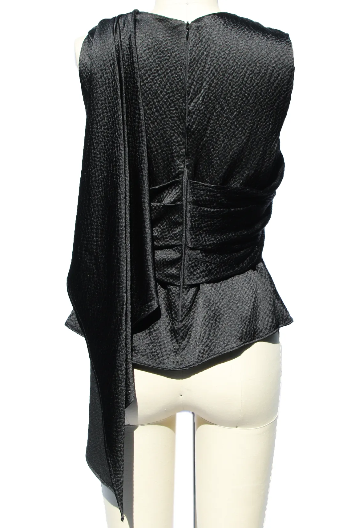 Hammered Silk Ruched Blouse