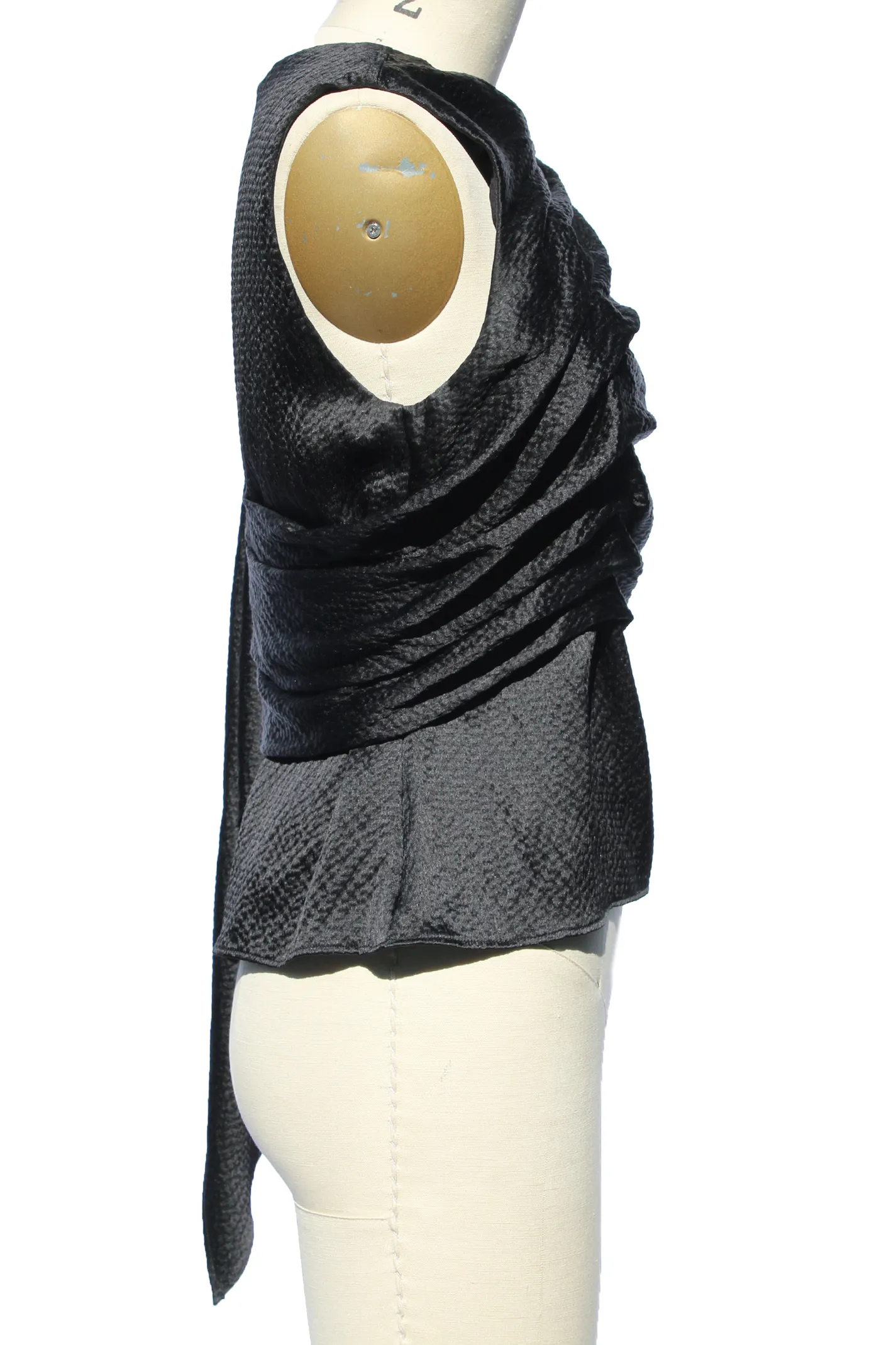 Hammered Silk Ruched Blouse