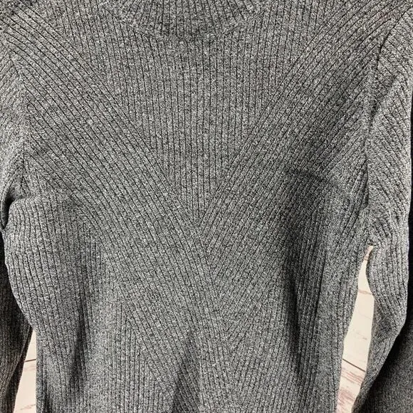H&amp;M Grey Cabled Mock Turtleneck  Sweater Women  XL
