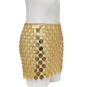 Handmade Glitter Sequins Patchwork Strappy Nightclub Party Mini Skirt