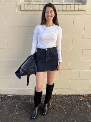 Harley Dark Wash Denim Mini Skirt