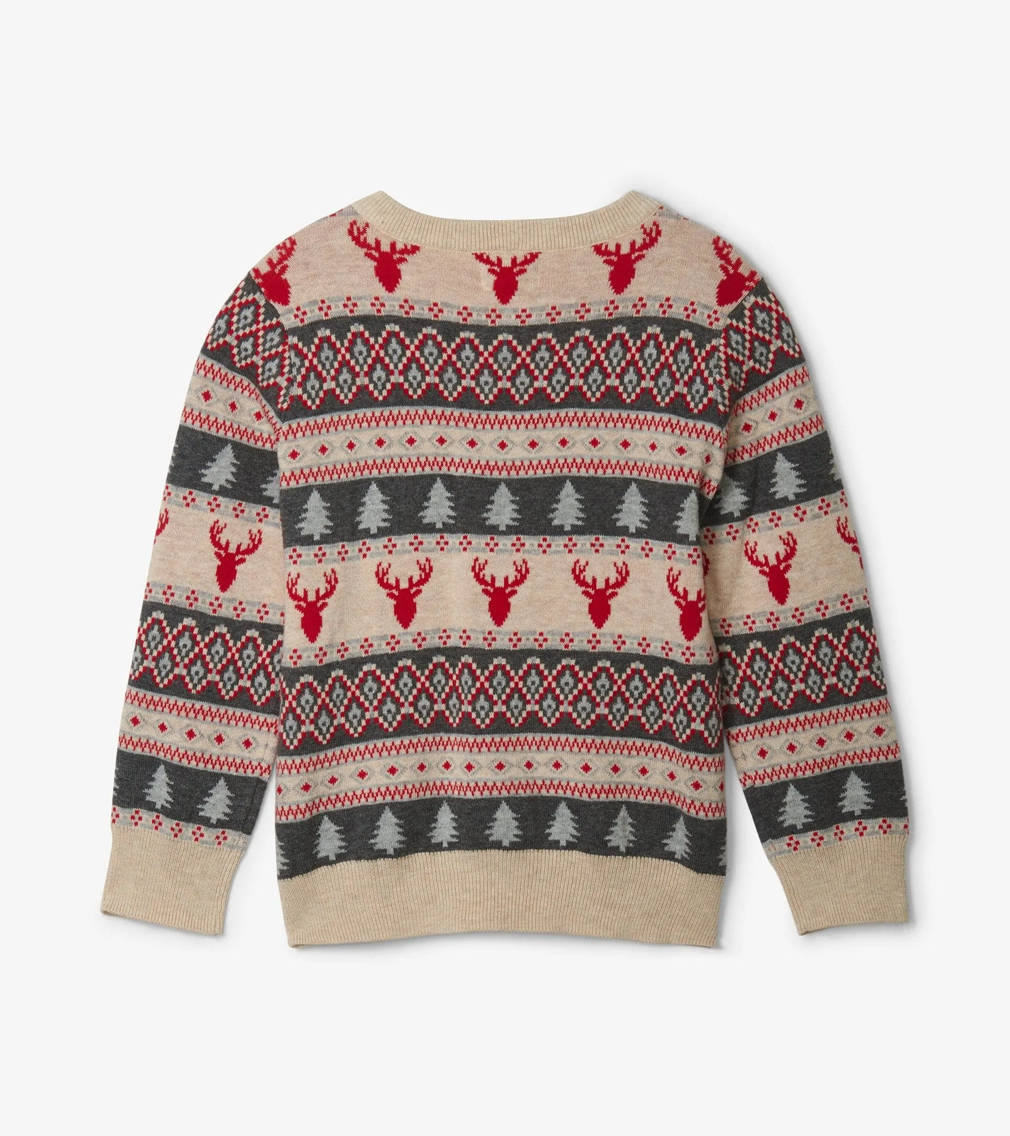 Hatley 'Fair Isle Stags' V-Neck Sweater