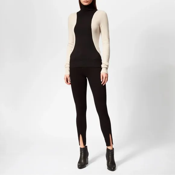 Helmut Lang Colorblock Wool Turtleneck Sweater Women’s Small