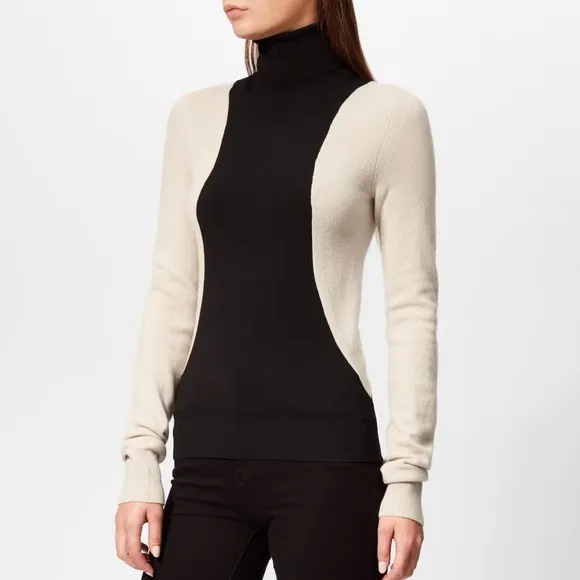 Helmut Lang Colorblock Wool Turtleneck Sweater Women’s Small