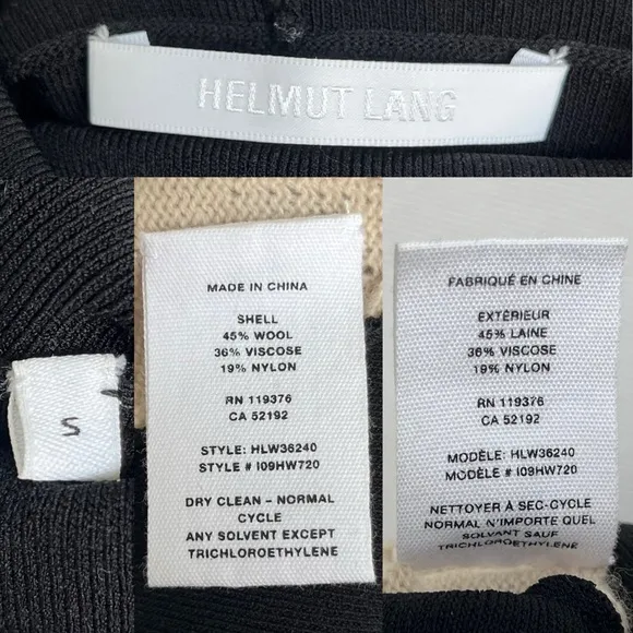 Helmut Lang Colorblock Wool Turtleneck Sweater Women’s Small