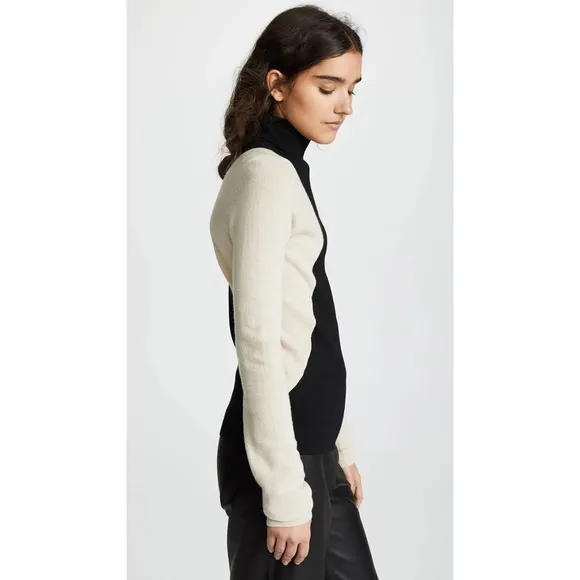 Helmut Lang Colorblock Wool Turtleneck Sweater Women’s Small