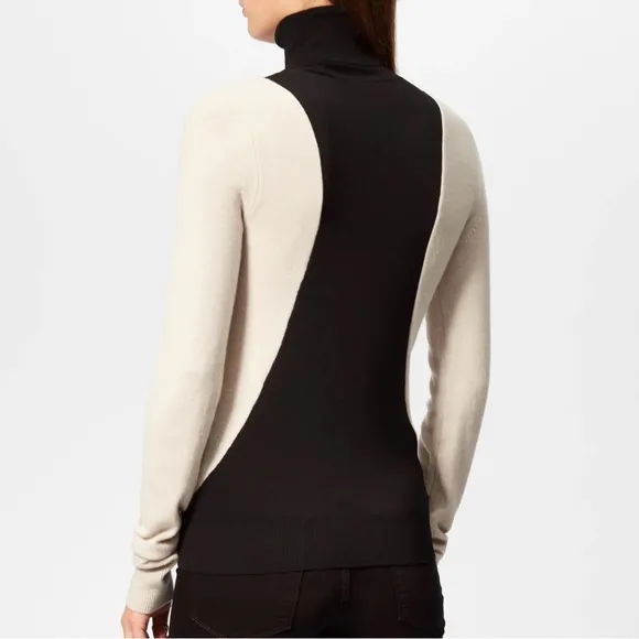 Helmut Lang Colorblock Wool Turtleneck Sweater Women’s Small