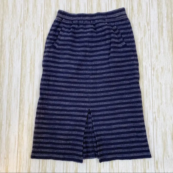 Humanoid Blue Striped Pull On Pencil Skirt
