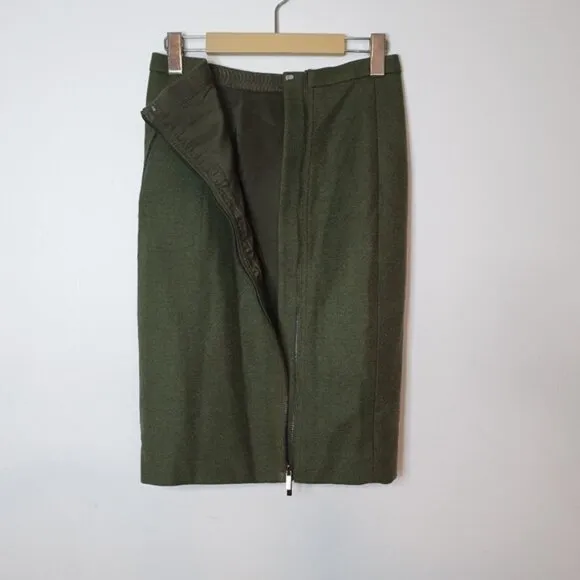 J. Crew Asymmetrical Wool Pencil Skirt Asymmetrical ZIP Pencil Skirt Size 00