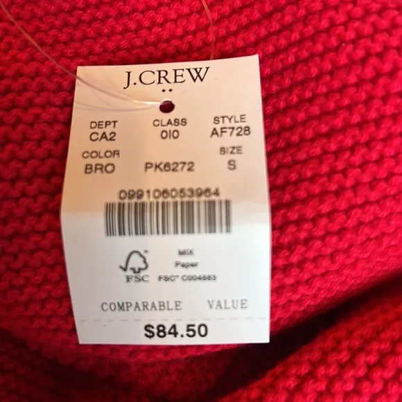 J. Crew Factory Classic Turtleneck Sweater- Bright Rose- size Small- NWT