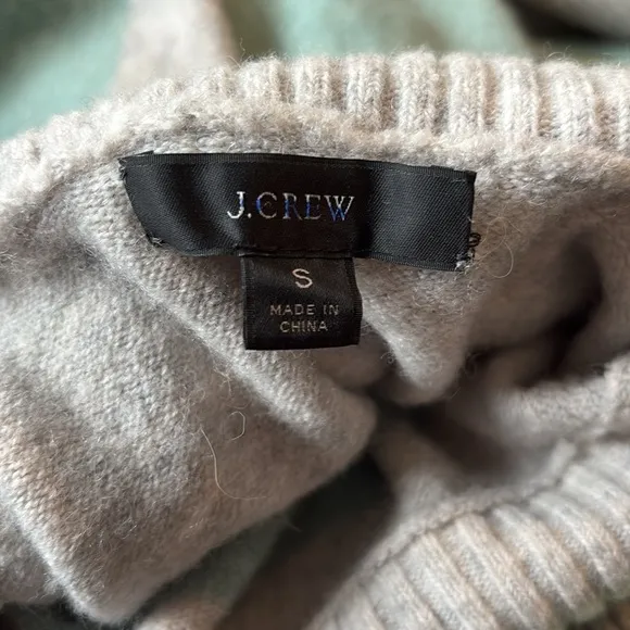 J. Crew Striped Turtleneck Sweater Supersoft Wool Yarn Women’s Small Silver Mint