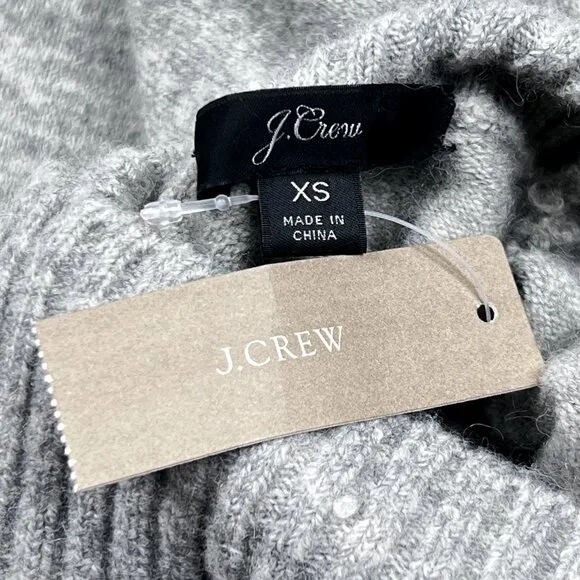 J. Crew Swingy Alpaca-Blend Ribbed Turtleneck Sweater Heather Gray - Sx XS - NWT