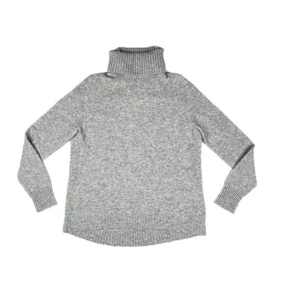 J. Crew Swingy Alpaca-Blend Ribbed Turtleneck Sweater Heather Gray - Sx XS - NWT