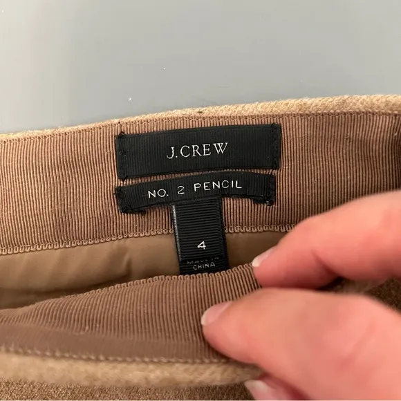 J. Crew Tan Wool No.2 Pencil Skirt