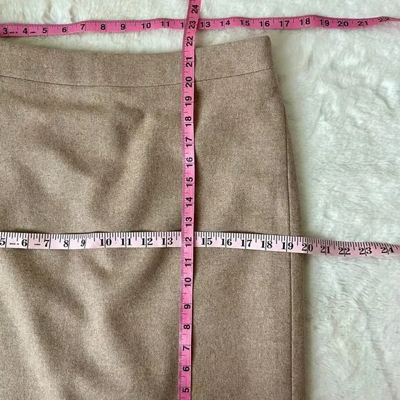 J. Crew Tan Wool Pencil Skirt Size 10