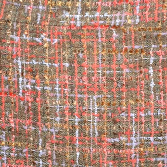 J Crew Taupe Khaki Green Coral Pink Chunky Boucle Pencil Twill Tweed Skirt XS 2