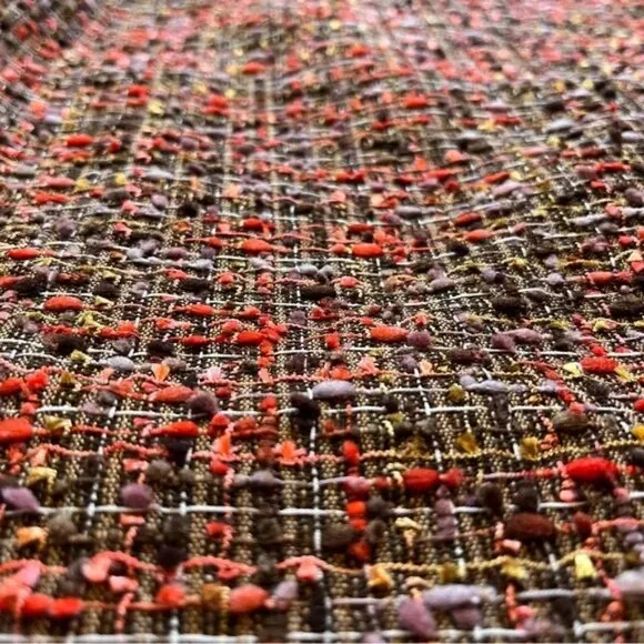 J Crew Taupe Khaki Green Coral Pink Chunky Boucle Pencil Twill Tweed Skirt XS 2