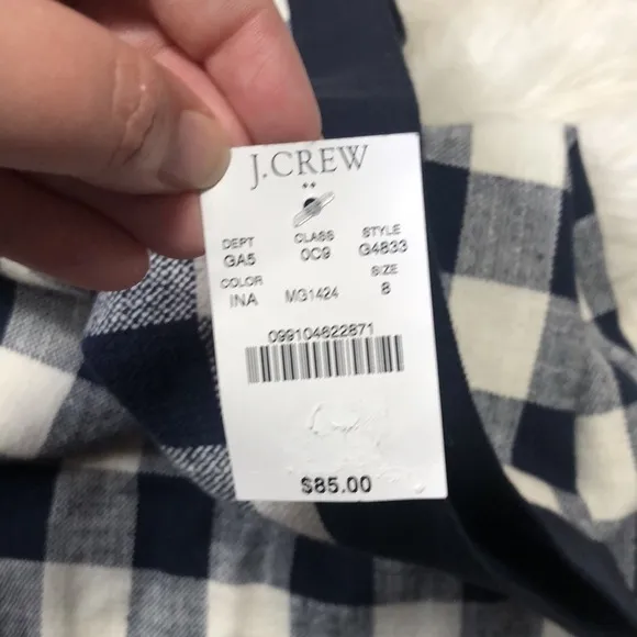J. CREW  The Pencil Skirt - Blue Plaid Skirt. Sz. 8