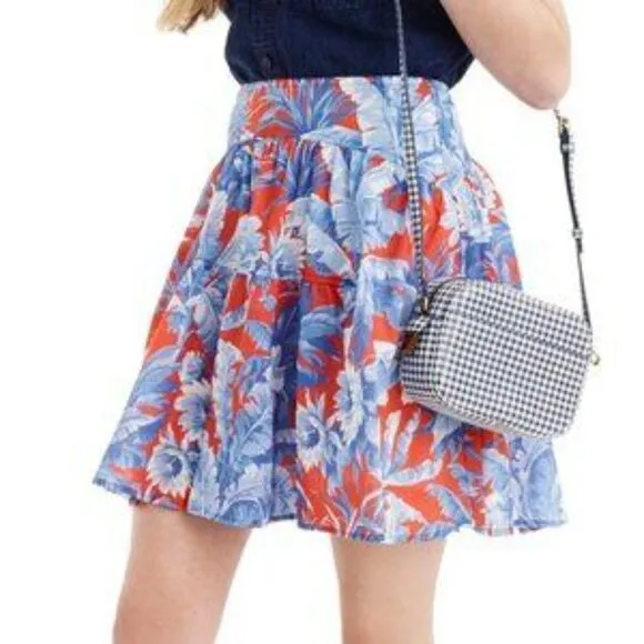 J. CREW Tiered Mini Skirt Ratti Rio Floral 8 - NWT