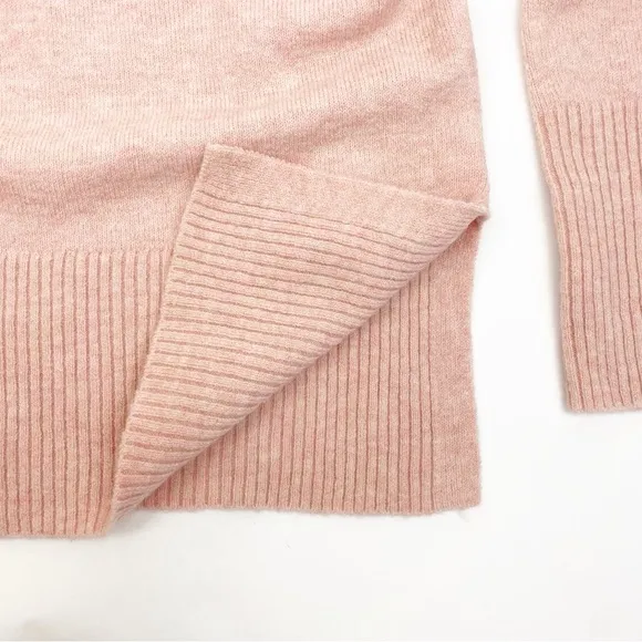 J. Crew Turtleneck Sweater In Supersoft Yarn Ribbed Merino Wool Alpaca Pink Plus