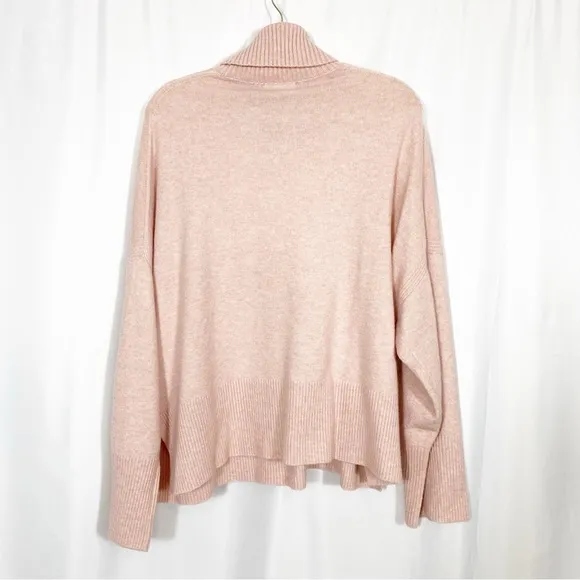 J. Crew Turtleneck Sweater In Supersoft Yarn Ribbed Merino Wool Alpaca Pink Plus