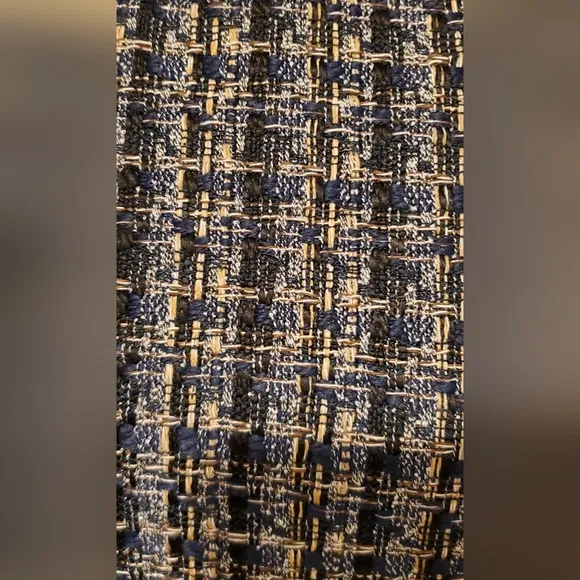 J• CREW.  WOMEN'S Black/Navy Sleeveless, Round Neck, Shift Tweed Dress, Size 2.