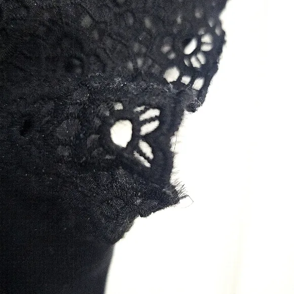 J. Crew Womens Eyelet Fit and Flare Dress 10 Black Party Cocktail Office Preppy