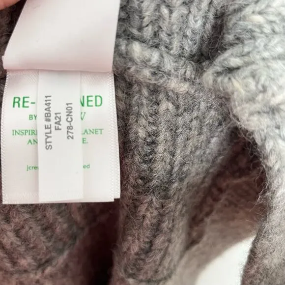 J. Crew Womens Relaxed Turtleneck Poncho Sweater XS/S Gray Wool Alpaca Blend