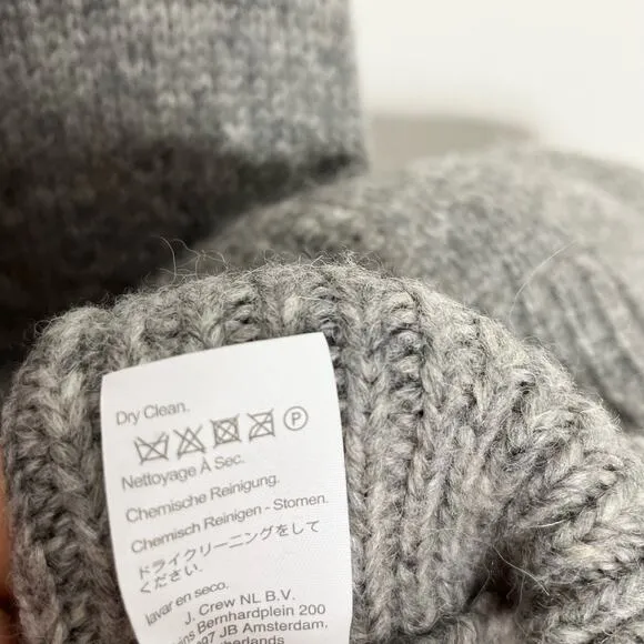 J. Crew Womens Relaxed Turtleneck Poncho Sweater XS/S Gray Wool Alpaca Blend