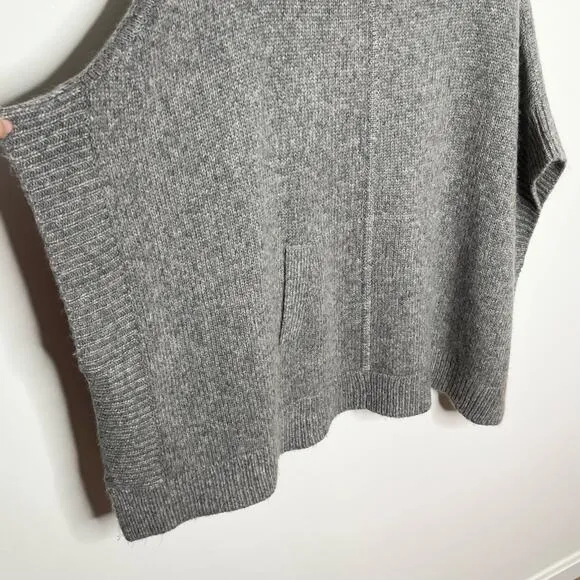 J. Crew Womens Relaxed Turtleneck Poncho Sweater XS/S Gray Wool Alpaca Blend