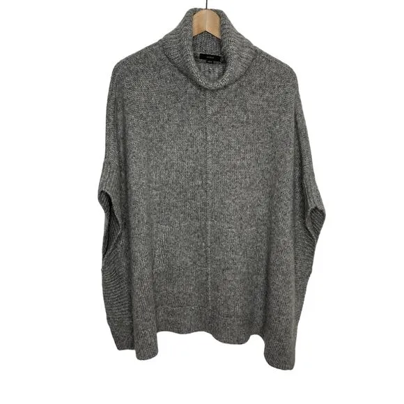 J. Crew Womens Relaxed Turtleneck Poncho Sweater XS/S Gray Wool Alpaca Blend