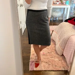J. Crew Wool Contrast Houndstooth Pencil Skirt