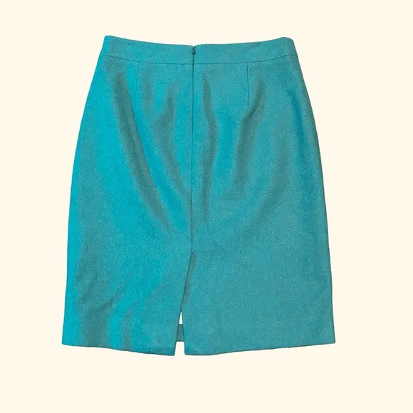 J Crew Wool The Pencil Skirt Jade Green