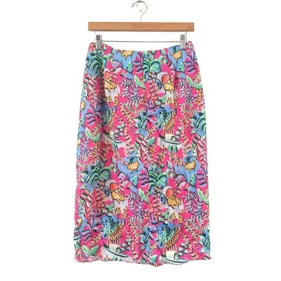 J. McLaughlin Blakely Floral Pencil Skirt in Rose Freshfield, Size 8