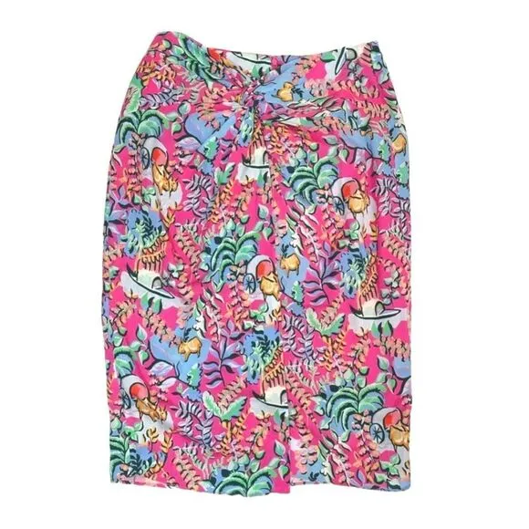 J. McLaughlin Blakely Floral Pencil Skirt in Rose Freshfield, Size 8