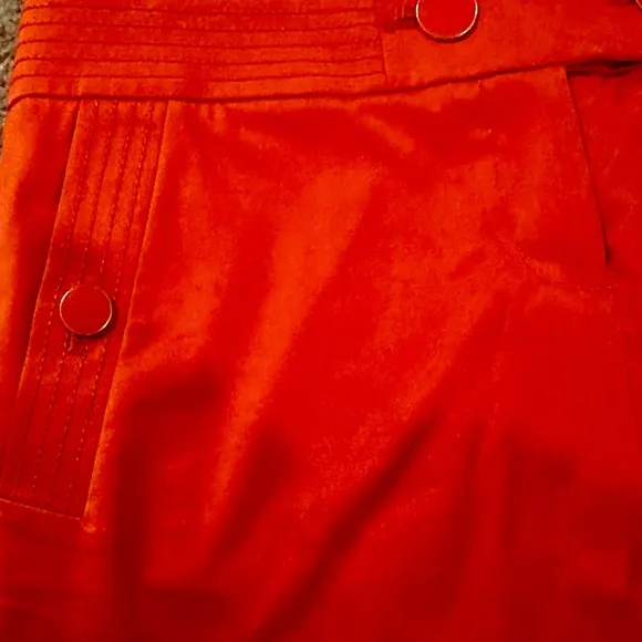 J.CREW Coral Pencil Skirt w Double Button Closure and Side Pocket Accents, Sz 2