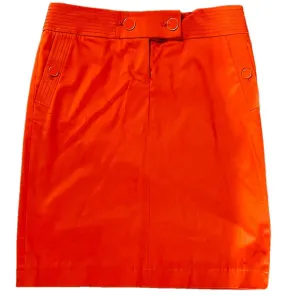 J.CREW Coral Pencil Skirt w Double Button Closure and Side Pocket Accents, Sz 2