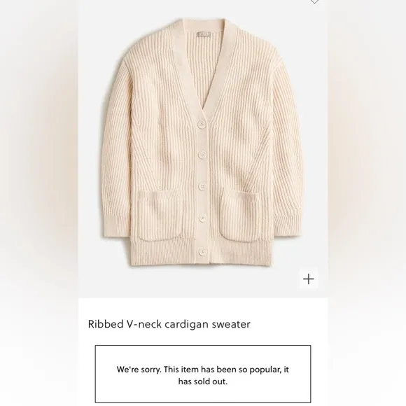 J.Crew Ribbed V-neck cardigan sweater